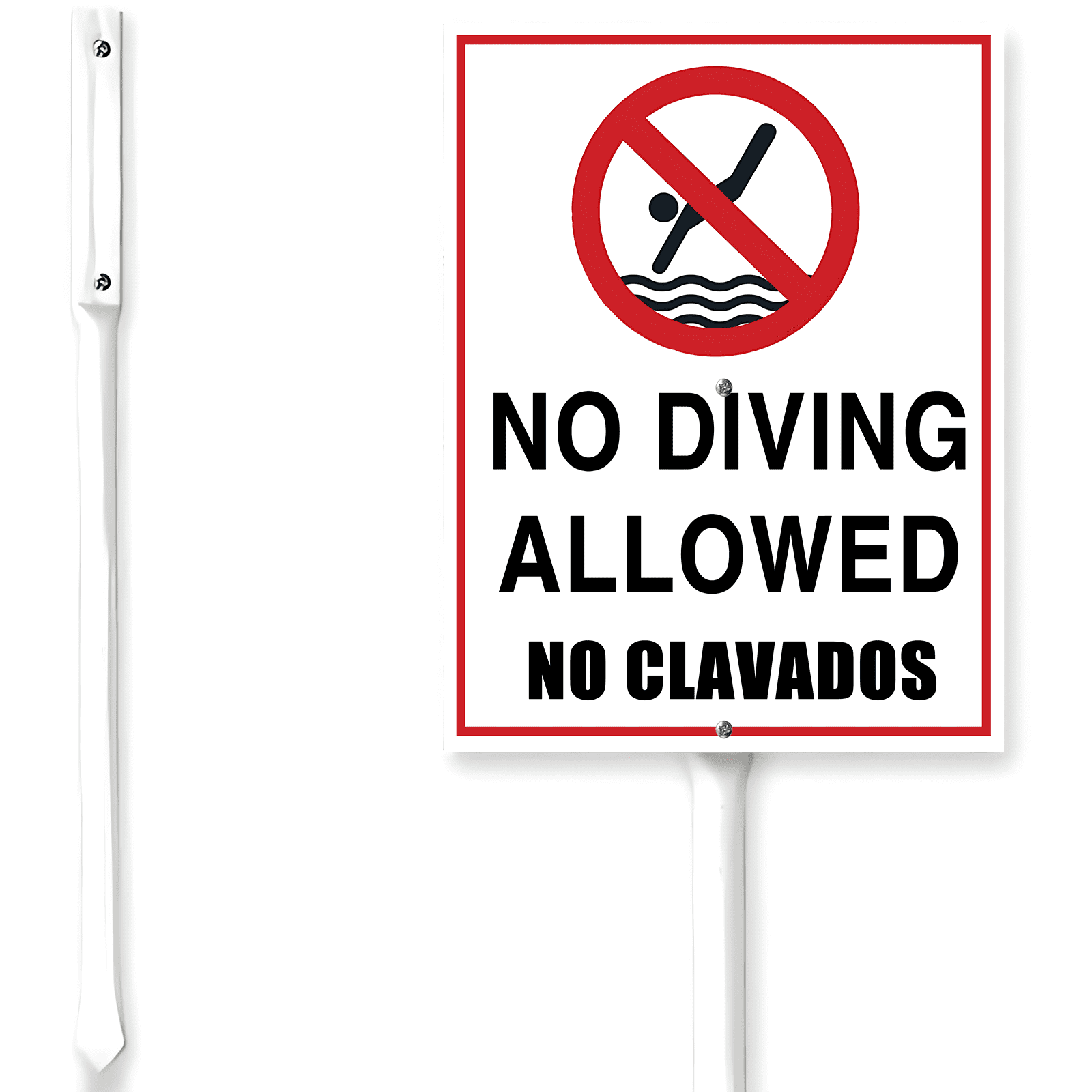 Kurmntregon No Diving Sign With Stake No Diving Pool Sign No Clavados 4 ...