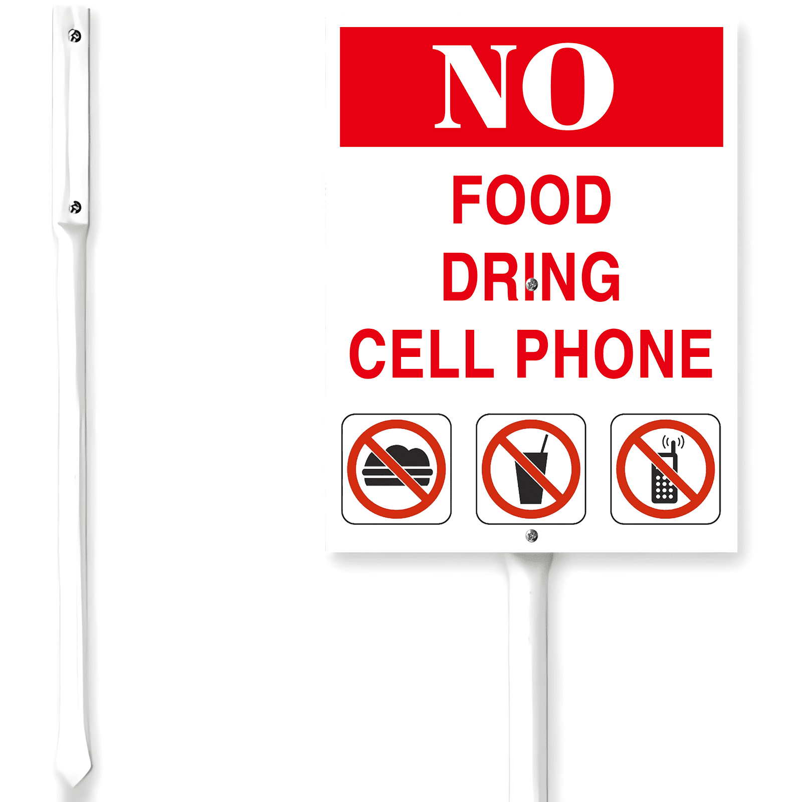 Kurmntregon No Food Dring Cell Phone Sign With Stake Caution Warning ...