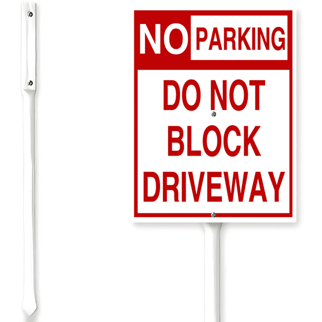 Kurmntregon No Parking Sign With Stake Do Not Block Driveway Yard Sign ...