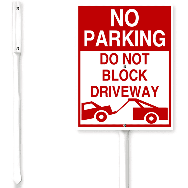 Kurmntregon No Parking Sign With Stake Do Not Block Driveway Yard Sign ...