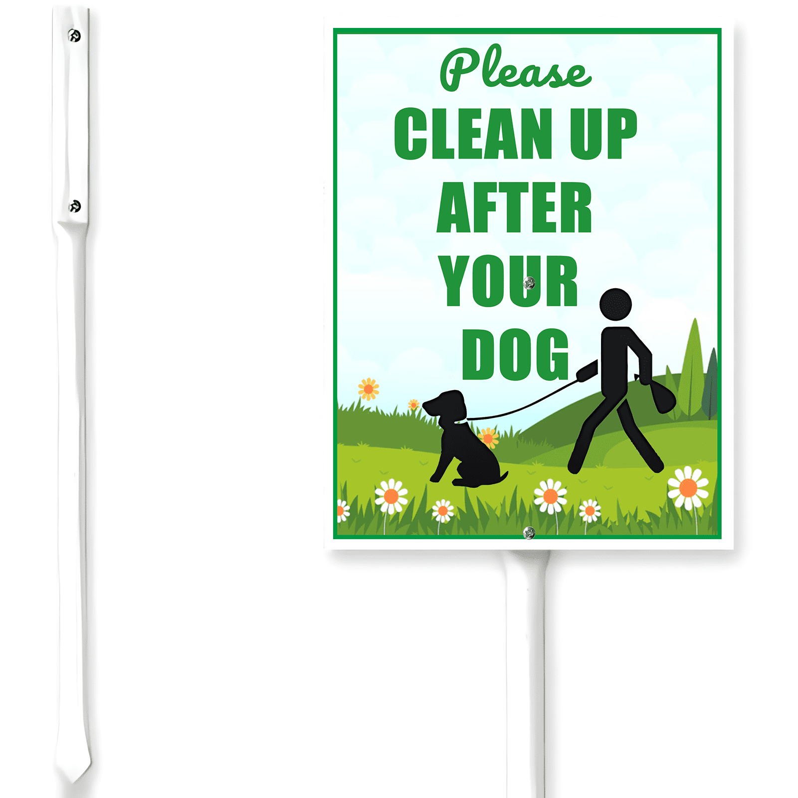 Hundekot-Schild Mit Ständer - 'Welcome, Aber Bitte Saubermachen' Für Garten & Rasen
