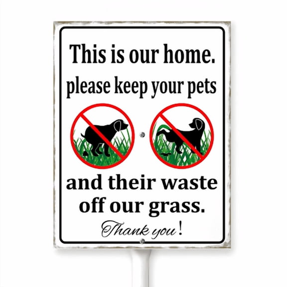 Kurmntregon Please Keep Your Pets And Their Waste Off Our Grass Sign With Stake Dog Signs No Pooping And Peeing Rustproof Aluminum Street Outdoor Wildflowers Decorations Home Garden Lawn 7x8.8"