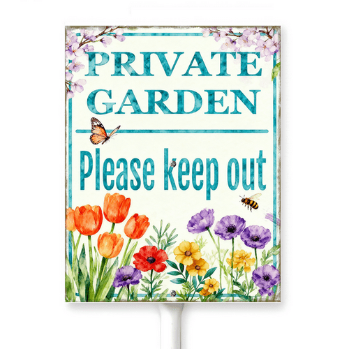 Kurmntregon Private Garden Please Keep Out Sign With Stake For Yard ...