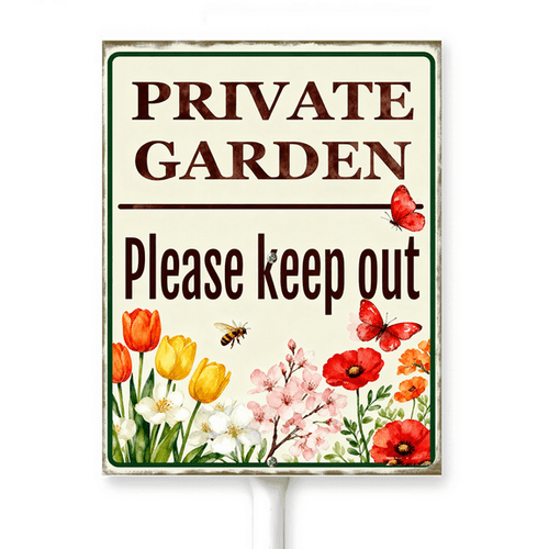 Kurmntregon Private Garden Please Keep Out Sign With Stake For Yard No ...