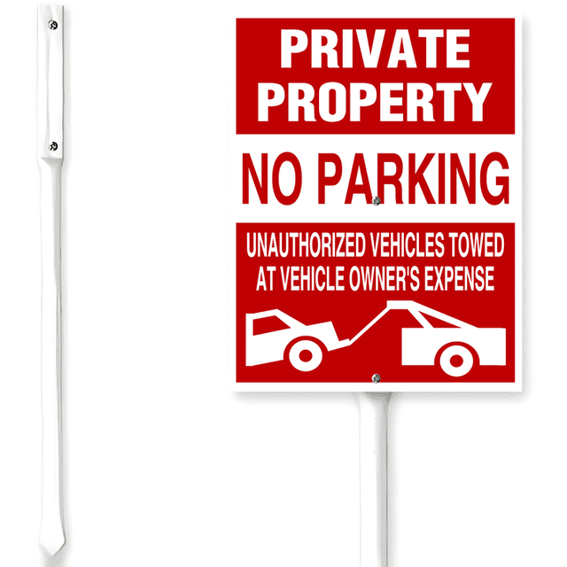 Kurmntregon Private Property Parking Sign With Stake No Parking Sign ...