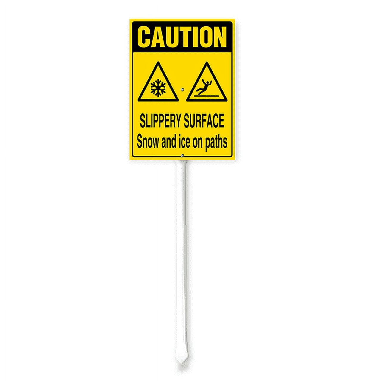 Slippery Ground Sign Kurmntregon Slippery Surface Snow And Ice On Paths Yard Sign With Stake ...