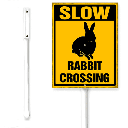 Kurmntregon Slow Down Rabbit Crossing Sign Rabbit In Area Yard Sign ...