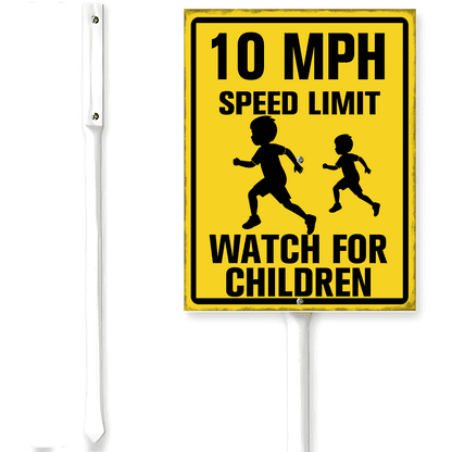 Kurmntregon Speed Limit 10 Mph Watch For Children Sign With Stake Slow ...