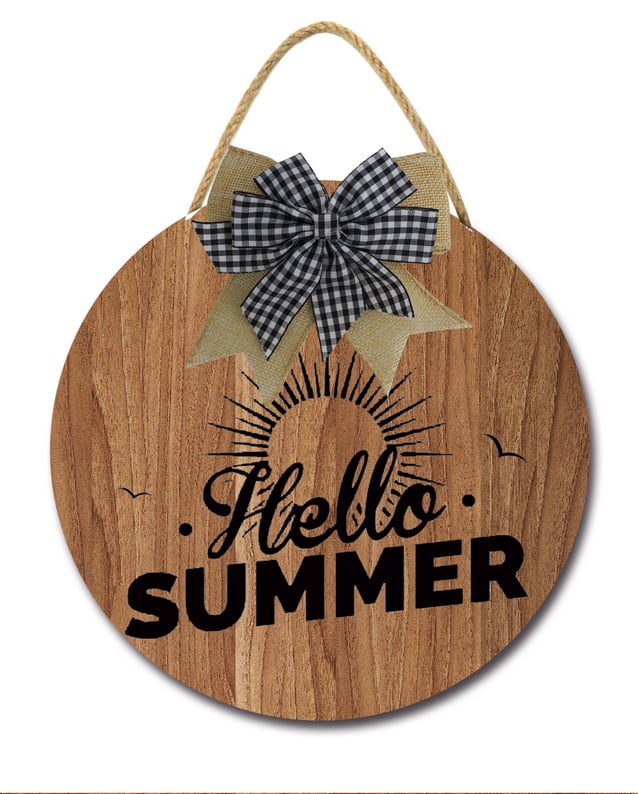 Kurmntregon Summer Sign Decor Style 124 Hello Summer Door Sign Ice ...