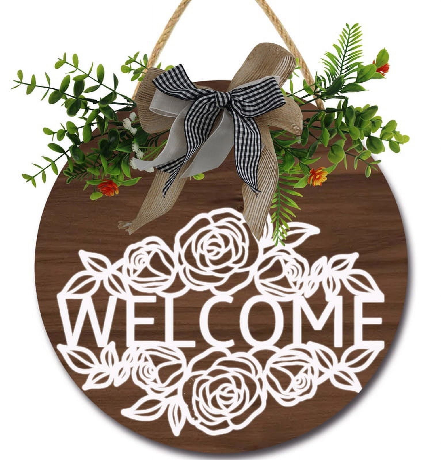 Kurmntregon Welcome Sign Style 25 Rustic Sign For Front Door Decor ...