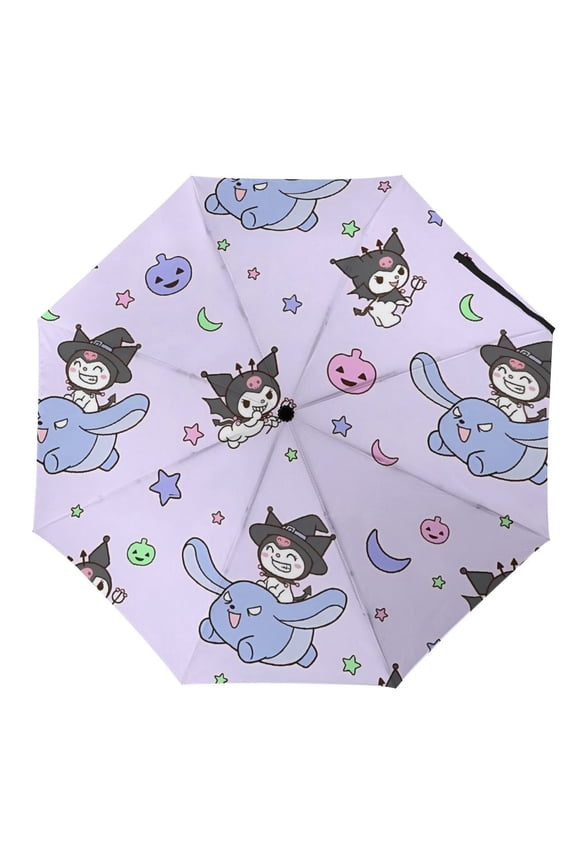 Kuro-mi Umbrella for Adults Teens Kids, Lightweight Windproof Anti Rain Folding Telescopic Umbrella for Travel School Work