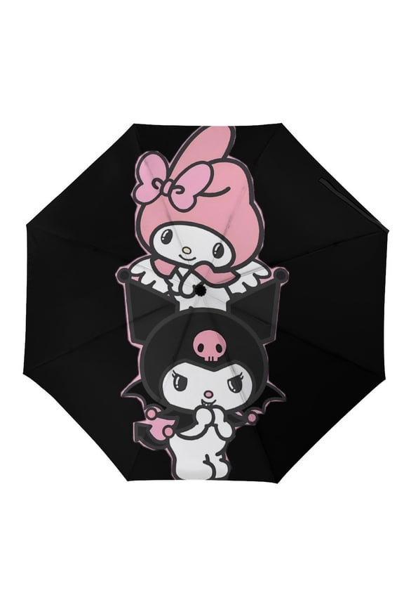 Kuro-mi Umbrella for Adults Teens Kids, Lightweight Windproof Anti Rain Folding Telescopic Umbrella for Travel School Work