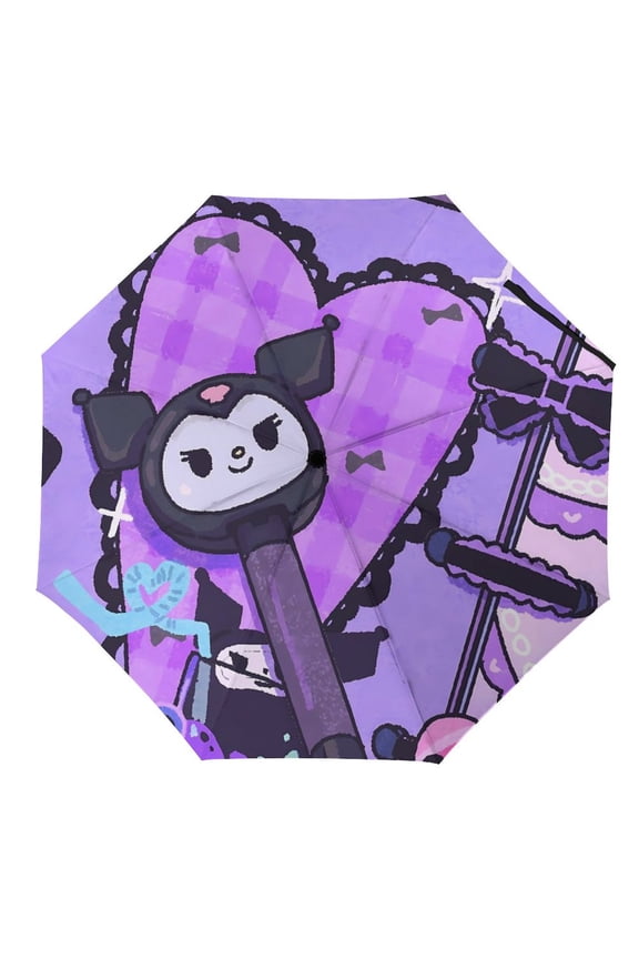 Kuro-mi Umbrella for Adults Teens Kids, Lightweight Windproof Anti Rain Folding Telescopic Umbrella for Travel School Work