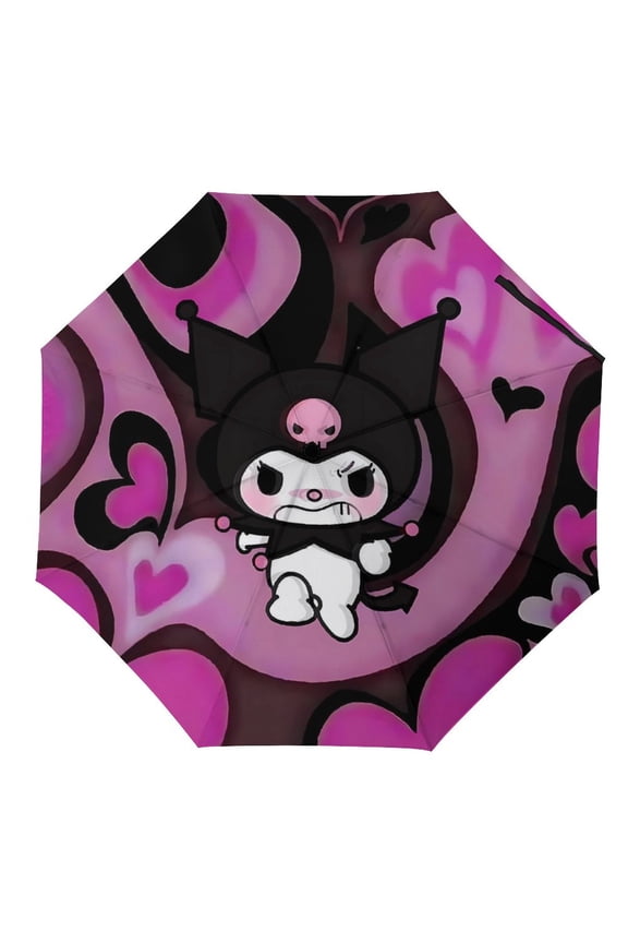 Kuro-mi Umbrella for Adults Teens Kids, Lightweight Windproof Anti Rain Folding Telescopic Umbrella for Travel School Work