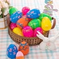 thumbnail image 1 of Kuroiy 24PC Easter Plastic Eggs | Multicolor DIY Openable Egg Shells | 6 Patterns | Sturdy Reusable Plastic | Party Gift Basket Filler | Easter Egg Hunt Decoration | 2.3in Size, 1 of 7