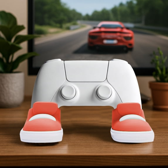 Kuroiy 2PC Miniature Shoe Shaped Game Controller Stand | Whimsical Plastic Desk Organizer | Novelty Storage Display | Space-Saving Gaming Accessory | 3.74x1.77in | Unique Fun Gift