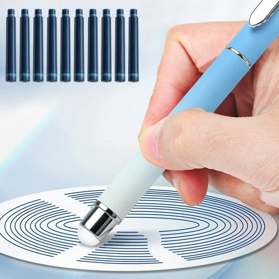 Kuroiy 3.4mm Thermal Erasable Pen Refill 10 Pack, Black, Blue, Dark Blue Ink Cartridges, Smooth Writing, Clean Erasing, Universal Fountain Pen Accessories, Plastic, 5cm, Durabl