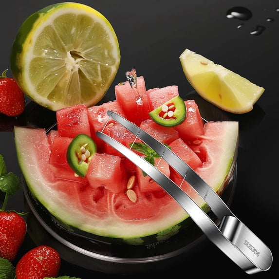 Kuroiy 304 Stainless Steel Watermelon Slicing Tool | Fruit Divider | 1PC Watermelon Cutter | 1.1 Inch Cube Precision | Solid Handle | Heavy-Duty Melon Knife | Easy Cleanup