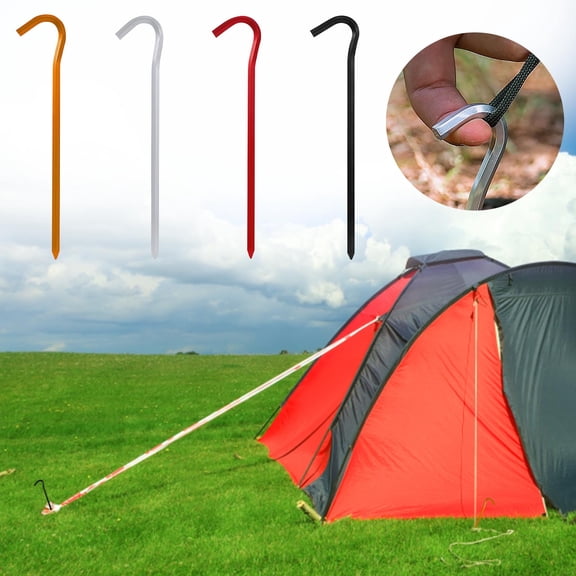 Kuroiy Aluminum Alloy Tent Stake | High-Strength Outdoor Ground Nail | 18cm Hexagonal 7-Shaped Nail | Ultralight, Portable Camping Gear