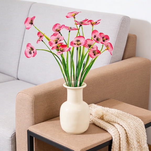 Kuroiy Artificial Pansy Silk Flower Bouquet with Greenery, Fake Flowers for Home Decor, Wedding Centerpieces, and Party Decorations
