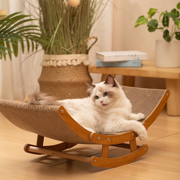 Kuroiy Cat Scratching Board Rocking Bed | Corrugated Cardboard | Honeycomb Structure | Durable Two-in-One Scratcher & Lounge | Indoor Furniture Protector | Large & Small Sizes