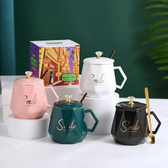 Kuroiy Ceramic Heated Mug 55°F Constant Temperature | Smart Thermostatic Cup With Gift Box Set, Elegant Design, Safe Materials, Keeps Drinks Warm, Office or Home Gift, Includes Spoon