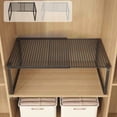 thumbnail image 1 of Kuroiy Expandable Metal Cabinet Storage Shelf Organizer, Stackable Countertop Rack for Kitchen Bathroom Pantry Home Office Wardrobe Shoe Cabinet, 62x27x22cm, Black White, 1 of 6