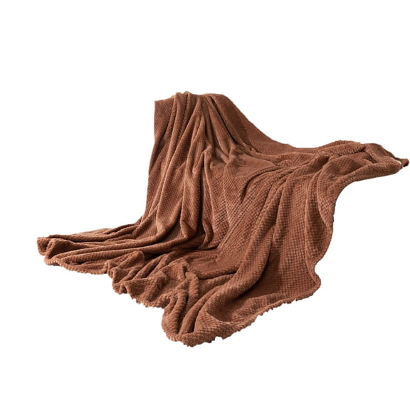 Kuroiy Fleece Blanket Soft Thickened Pineapple Texture Lightweight Sofa Throw for Couch, Bed, Office Nap, Air Conditioned Rooms, Machine Washable