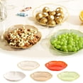 thumbnail image 1 of Kuroiy Fruit Bowl Plastic Clear Lotus Design with Gold Trim Food Grade Decorative Serving Dish for Fruit Snacks Desserts Coffee Table or Party Display, 1 of 6