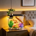 thumbnail image 1 of Kuroiy Goldfish Bowl Aquarium, Clear Plastic Fish Tank for Goldfish, Home Decor, Desktop, Living Room, Bedroom, Black, 32x16x12cm, Transparent Hydroponic Basket, Durabl, 1 of 6