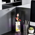 thumbnail image 1 of Kuroiy Goldfish Bowl Plastic Aquarium, Clear Fish Tank for Goldfish Home Decor, Desktop Tabletop Ornament, Transparent Black Hydroponic Design, Multiple Sizes 20-35c, 1 of 6