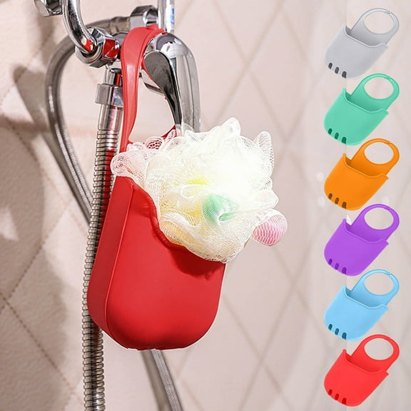 Kuroiy Hanging Soap & Sponge Basket | Foldable Adjustable Drainage Bag | Multipurpose Kitchen Bathroom Organizer | Compact Filter Storage | Easy Clean Surface | 1 Pack