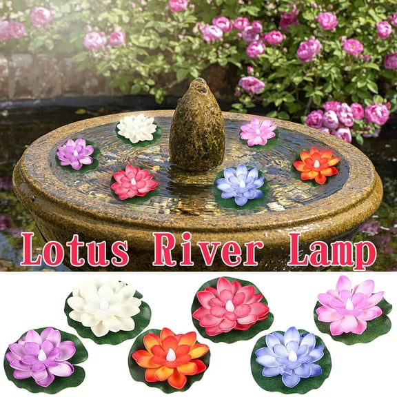Kuroiy LED Floating Water Induction Night Light Set | Waterproof Tealights for Pools, Ponds, Vases | Warm Flickering Glow | Rotating Ambient Lamps | 6-Pack | Energy-Saving Decor