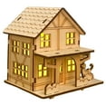 thumbnail image 1 of Kuroiy Light-Up Wooden Christmas Village House DIY Kit | Handmade Decor | Paintable Craft Set | LED Illuminated Mantel Ornament | Personalized Holiday Keepsake | 1 Cabin, 1 of 9