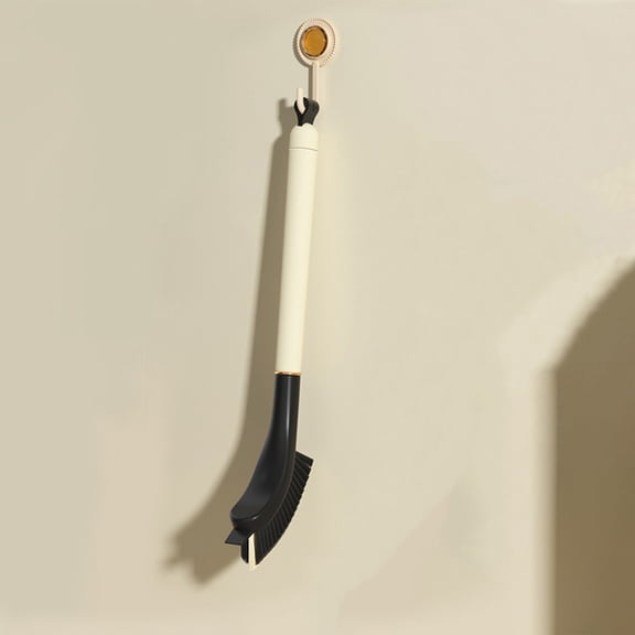 Kuroiy Long Handle Crevice Cleaning Brush with Hard Bristles and Built-In Tweezers for Deep Bathroom and Cleaning