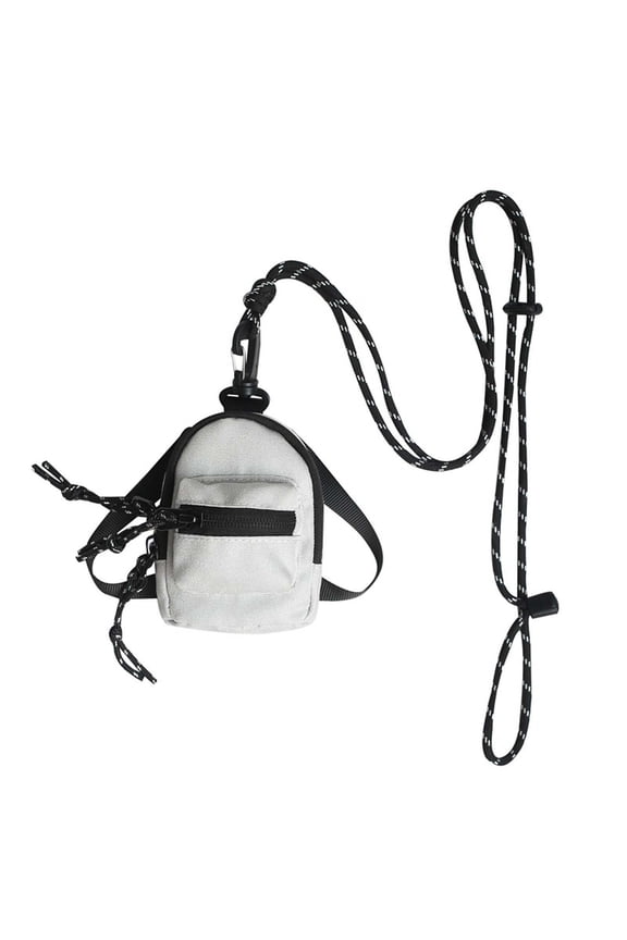 Pendant Mini Bag | Compact Water-Resistant Nylon Crossbody, Neck Wallet, Waist Pack, Chest Bag, Messenger Satchel | Zipper Closure, Front Pocket, Organizer Pouch | 3.2 x 1.5 x 4.5 Inch