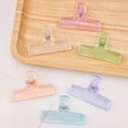 thumbnail image 1 of Kuroiy Plastic Dovetail Clip, Transparent Long Tail Data Clamp, Small Size Document Holder, Flexible Office Bill Organizer, Food Bag Sealer, 7.4x4.7x2.2cm, 1 Piece, 1 of 6