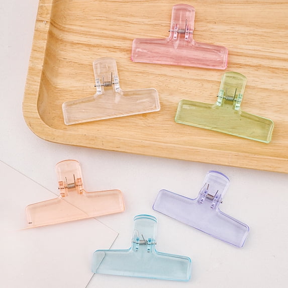 Kuroiy Plastic Dovetail Clip, Transparent Long Tail Data Clamp, Small Size Document Holder, Flexible Office Bill Organizer, Food Bag Sealer, 7.4x4.7x2.2cm, 1 Piece