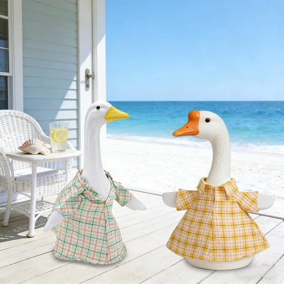 Kuroiy Porch Goose Outfit | 23 Inch Decorative Clothing | Durable Cloth Yellow Green | Eye-Catching Garden Lawn Decor | Outdoor Holiday Accessory | Fits White Goose