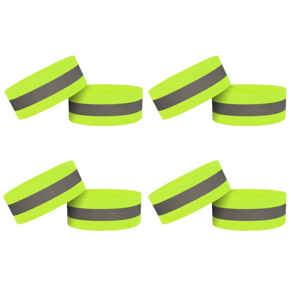 Kuroiy Reflective Armband Set | 8-Pack Adjustable Elastic Sports Bands | 360° Visibility for Night Running, Cycling, Outdoor Activities | Washable | 13.8x1.6in | Lightweight