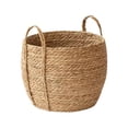 thumbnail image 1 of Kuroiy Seagrass Woven Flower Basket with Handle, Handmade Decorative Rattan Planter for Indoor Plants, Storage, Living Room, or Gifts, 1 of 6