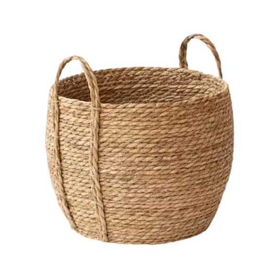 Kuroiy Seagrass Woven Flower Basket with Handle, Handmade Decorative Rattan Planter for Indoor Plants, Storage, Living Room, or Gifts