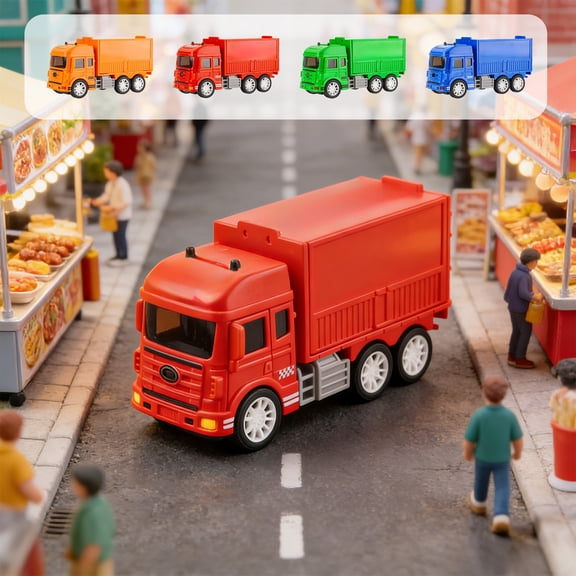 Kuroiy Simulation Toy Car Model | Push Back Inertia Drive | Movable Doors & Vending Table | Realistic Vehicle Structure | Bright Colors | 1 Pack | 13.5x6x5cm | Plastic