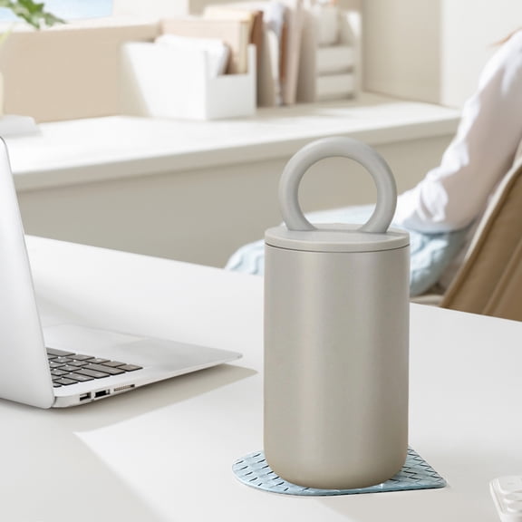 Kuroiy Stainless Steel Double-Walled Insulated Mug | Handle Coffee Cup Travel Tumbler | Beige Gray Black Khaki | 500ml Durable Home Office Everyday Use | Keeps Drinks Hot Cold