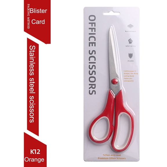 Kuroiy Stainless Steel Multi-Purpose Scissors Set, Ergonomic Non-Slip, Two-Color Design, Crafting, Office, Home, DIY Use, Sharp Blades, Size 21.7 x 8.1 x 1 cm, 1 Piece