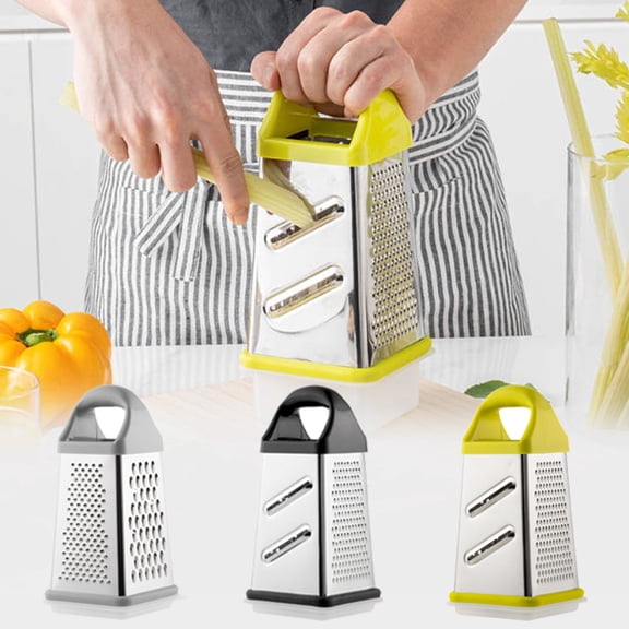 Kuroiy Stainless Steel Multifunctional Vegetable Slicer Shredder | Four-Sided Cutter | Resist Rust | Durable Blades | Slip-Resistant Handle | Easy Clean | 21x10.3x10.3cm | 1 Piece