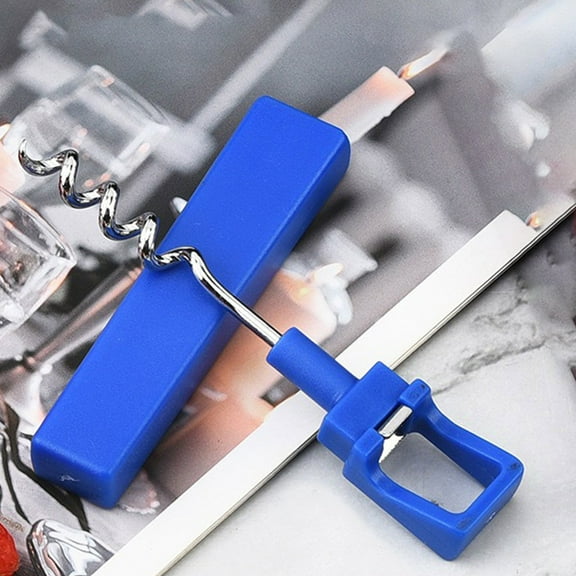 Kuroiy Stainless Steel Wine Corkscrew | Red Wine Bottle Opener | Portable Classic Design | Blue Metal | Compact 4.13in Durable Tool | Easy Cork Removal