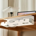 thumbnail image 1 of Kuroiy Under-Desk Cable Management Rack Organizer White | Large Cord Storage Tray for Computer Desk | Fits Power Strips, Phones, Speakers | 40x12x10cm | Adhesive & Screw Mount | Hide Wires, 1 of 6