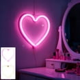thumbnail image 1 of Kuroiy Valentines Day LED Heart Shape Neon Decorative Light | USB Powered Soft Glow Lamp | Wall Hanging or Table Decor for Bedroom Photo Party Mall Display | 1 Piece 21x20cm, 1 of 7