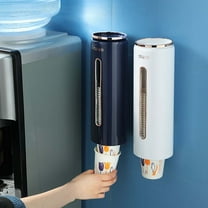 Kuroiy Wall Mount Cup Dispenser | ABS Plastic Long Tube Extractor | One-at-a-Time Paper or Plastic Cup Holder for Water Cooler, Kitchen, Cafe | Fits 40 Cups | 10x9.4x28cm | Adhesive No-Drill Install